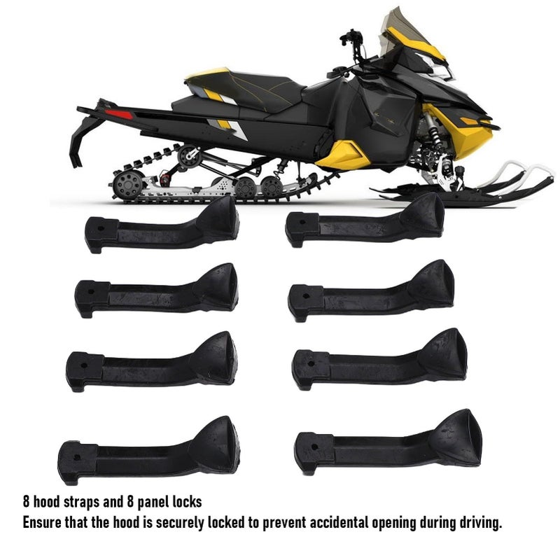طقم مزلاج لوحة حزام الغطاء لزلاجة Ski Doo الثلجية 8 أحزمة 8 مزاليج من مادة ABS - Image 5