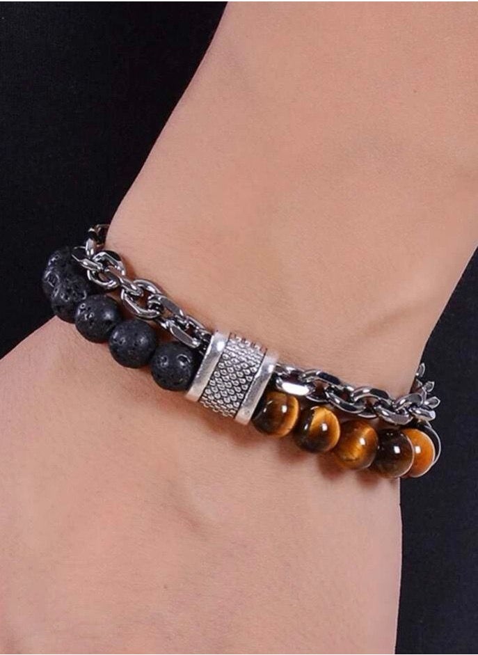 JewelryLand - Bracelet For Men Made Of Beads And Stones - Image 1