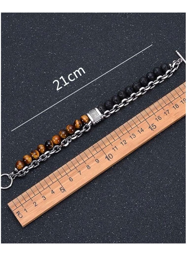 JewelryLand - Bracelet For Men Made Of Beads And Stones - Image 1