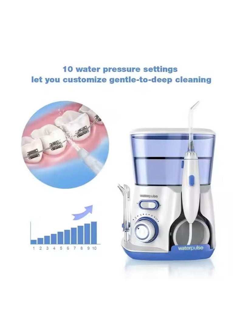 waterpluse Water Flosser Oral Irrigator, 800 ml Dental Water Tooth Cleaner, 10 Adjustable Pressures, Electric Flosser for Teeth / Braces, 5 Home Jets Professional Water Flosser Oral Irrigator（Pink） - Image 3