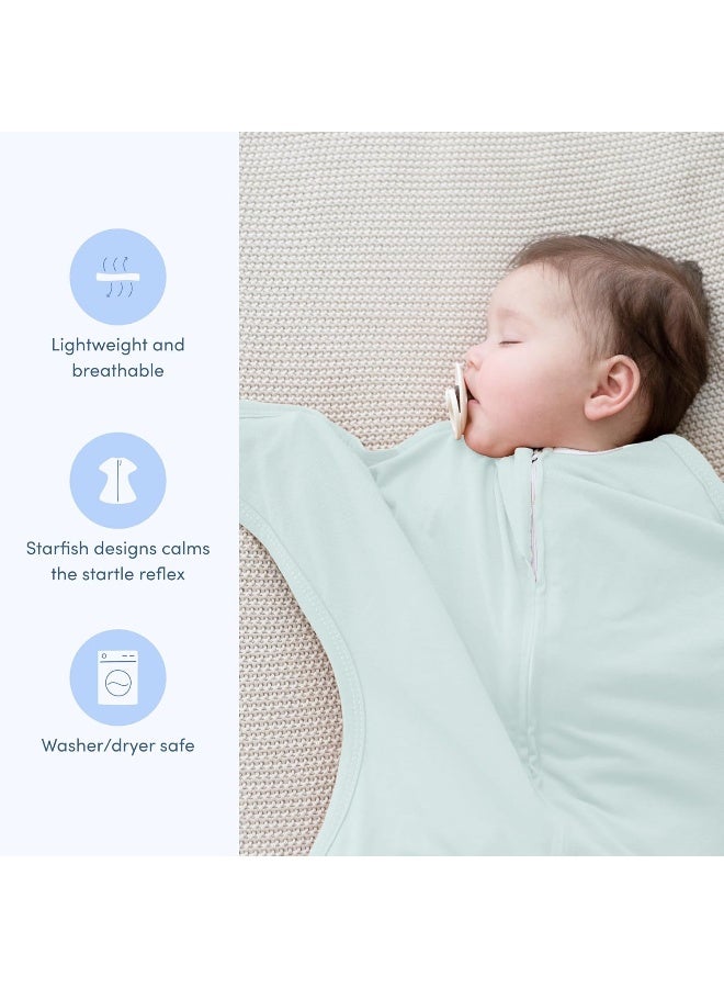 SleepingBaby سليبنج بيبي زيبادى-زيب انتقال سواتل - بطانية سواتل مريحة للأطفال مع سحاب للراحة - بطانية قابلة للارتداء واسعة لتسهيل تغيير الحفاضات - نعناع كلاسيكي، صغير (4-8 أشهر) - عبوة 2 - Image 3