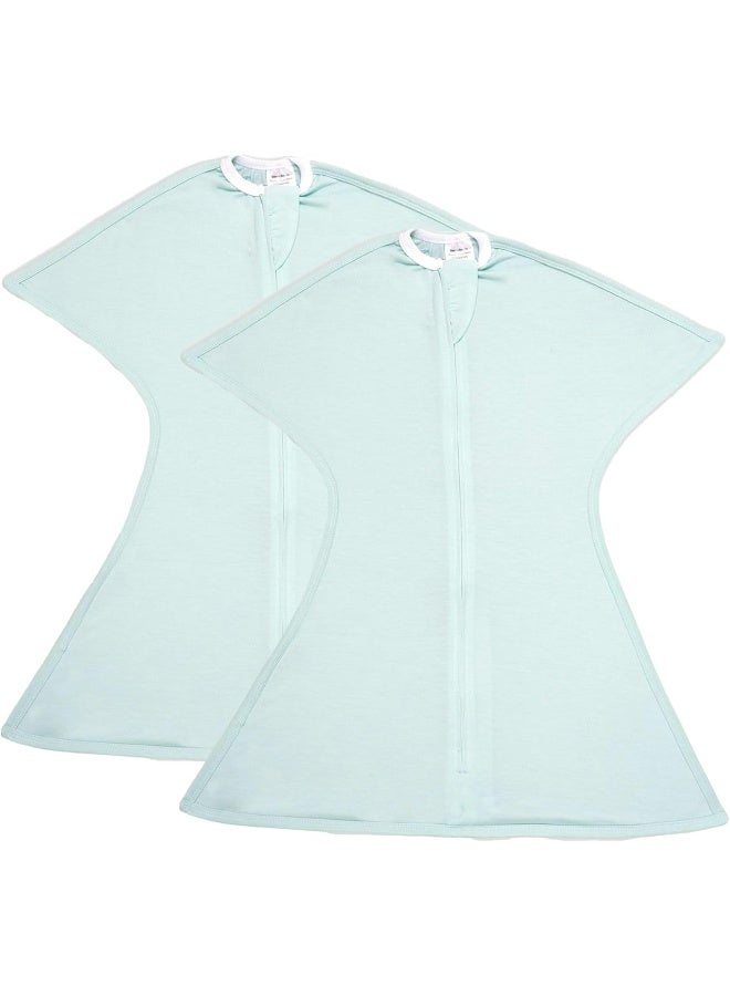 SleepingBaby سليبنج بيبي زيبادى-زيب انتقال سواتل - بطانية سواتل مريحة للأطفال مع سحاب للراحة - بطانية قابلة للارتداء واسعة لتسهيل تغيير الحفاضات - نعناع كلاسيكي، صغير (4-8 أشهر) - عبوة 2 - Image 1