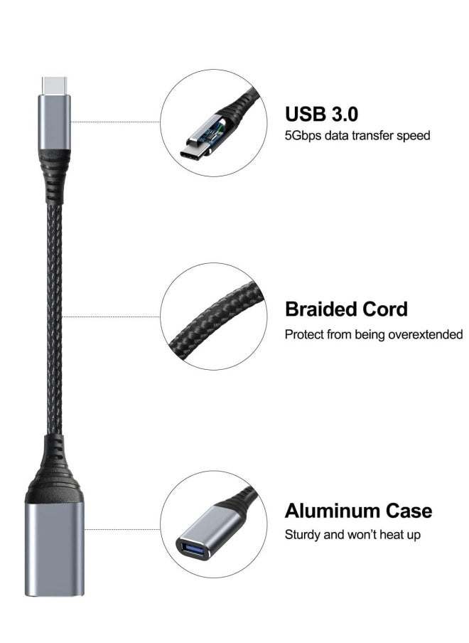 Generic USB C to USB Adapter, 2 Pack Type C Male to USB 3.1 Female OTG Cable Converter, 5 Gbps High Speed, USB Adapter Compatible with MacBookAirPro, Samsung Galaxy, Grey  - Image 4