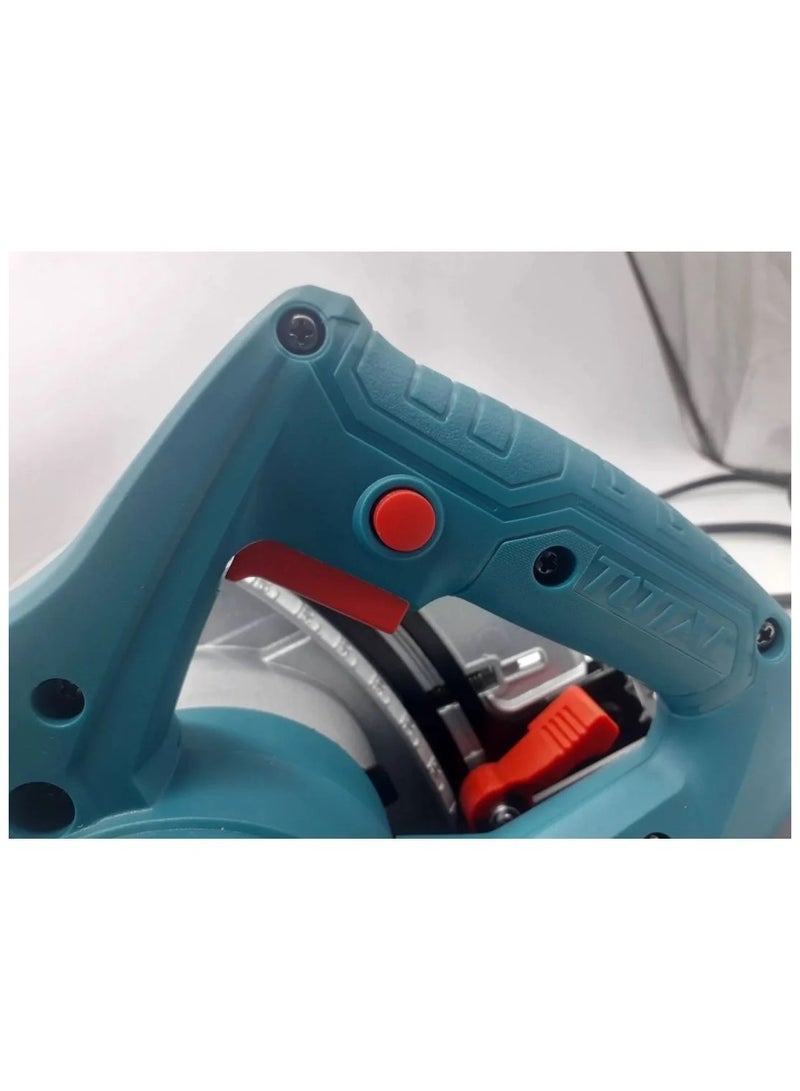 TOTAL Circular Saw, 185mm Blade, 1400W, 4800RPM, Adjustable Bevel Cutting, 220-240V, with Extra Carbon Brushes and Blade - Image 3