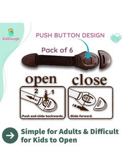 KidDough KidDough Furniture Safety Locks for Kids - Pack of 6 Brown Locks, Child Safety Locks for Drawers, Cabinets, Fridge, Cupboard Lock, Baby Proofing Product, Strong and Adhesive Safety Locks  - Image 4