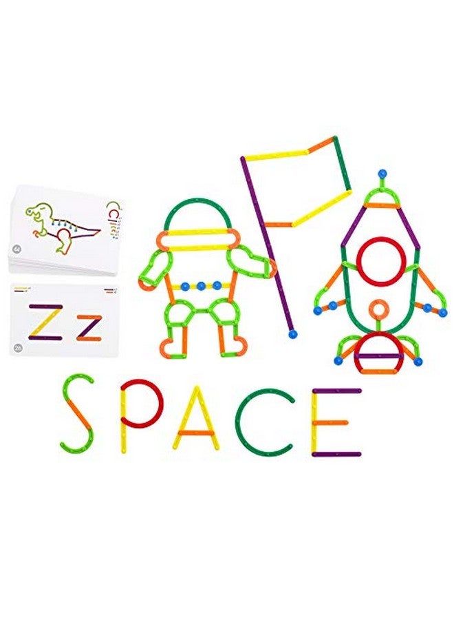 edxeducation 21368 Geostix Letter Construction Set Educational Toy 200 Connecting Sticks 50 Activities Build Letters Animals And More - Image 1