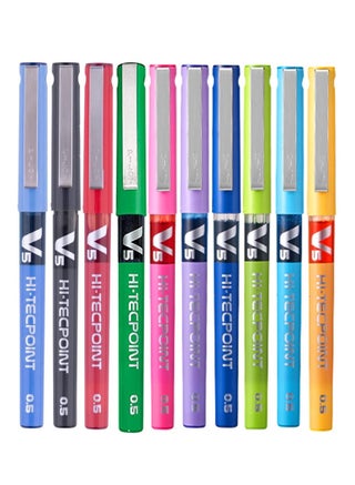 10-Piece Hi-tecpoint V5 Fine Rollerball Pen Multicolour - pzsku/Z4FA2925CBFB1D4AB7F06Z/45/_/1662371701/6f7d70c1-9ecb-4782-b813-10ee67f88fd2