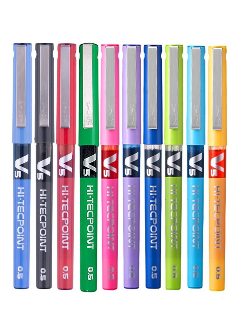 PILOT - 10-Piece Hi-tecpoint V5 Fine Rollerball Pen Multicolour - Image 1