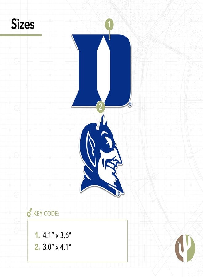 Desert Cactus Duke University Sticker Blue Devils Vinyl Decal Laptop Water Bottle Car Scrapbook Sheet (4 Inch Set V1) - Image 3
