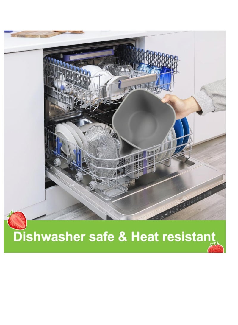 Excefore سلة تصريف متعددة الوظائف، وعاء مصفاة مزود بصنبور لغسل الفواكه والخضروات والسلطة، مصفاة مكرونة صغيرة مقاومة للغسالة، رمادي - Image 4