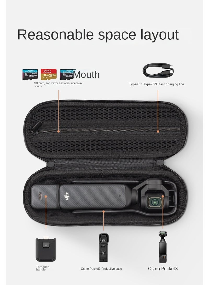 Portable Camera Case for DJI Pocket 3 - Protective Storage Box for OSMO Pocket Camera, Waterproof, Shockproof, Soft Velvet Lining, Accurate 1:1 Mold Design, Durable Polyester Fabric - Image 3