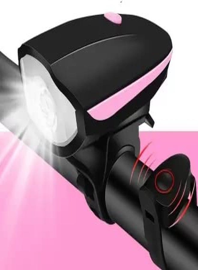 BLACKBELL USB Rechargeable Light 140 DB with Super Bright 250 Lumen Light 3 Modes LED Front Light (Black, Pink) - Image 1