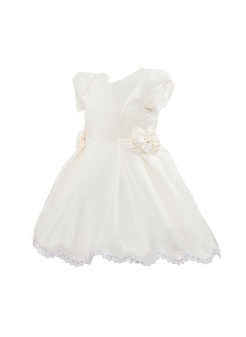 Queen QUEEN WHITE Girls Party Dress, Princess Dress Party Wear Wedding Evening Formal Pageant Dance Gown for Birthday Kid Girls Elegant  - Image 2