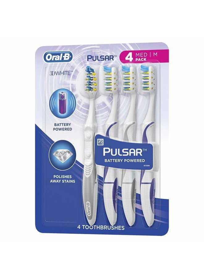 Oral-B Pulsar Vibrating Bristles Toothbrush (Medium, Pack of 4, Colors May Vary) - Image 1