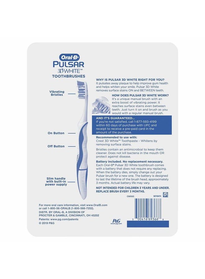 Oral-B Pulsar Vibrating Bristles Toothbrush (Medium, Pack of 4, Colors May Vary) - Image 2