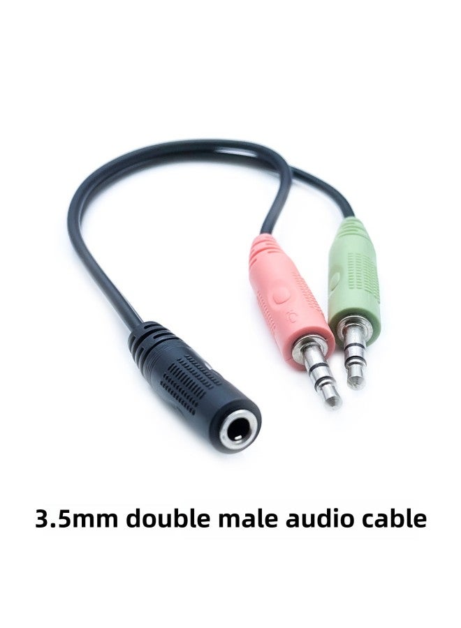 3.5mm Audio One-two Line Double Male And Double Female PVC Environmental Protection Material Full Detection Mobile Phone Computer Transfer Listening Music Voice-Color:Double Female Head-Length:0.2 M  - Image 3