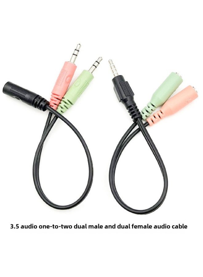 3.5mm Audio One-two Line Double Male And Double Female PVC Environmental Protection Material Full Detection Mobile Phone Computer Transfer Listening Music Voice-Color:Double Female Head-Length:0.2 M  - Image 5