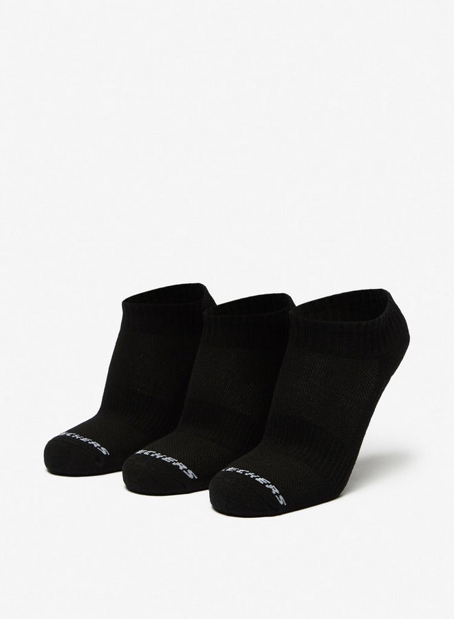 SKECHERS Logo Print Crew Length Sports Socks - Set of 3 - Image 1