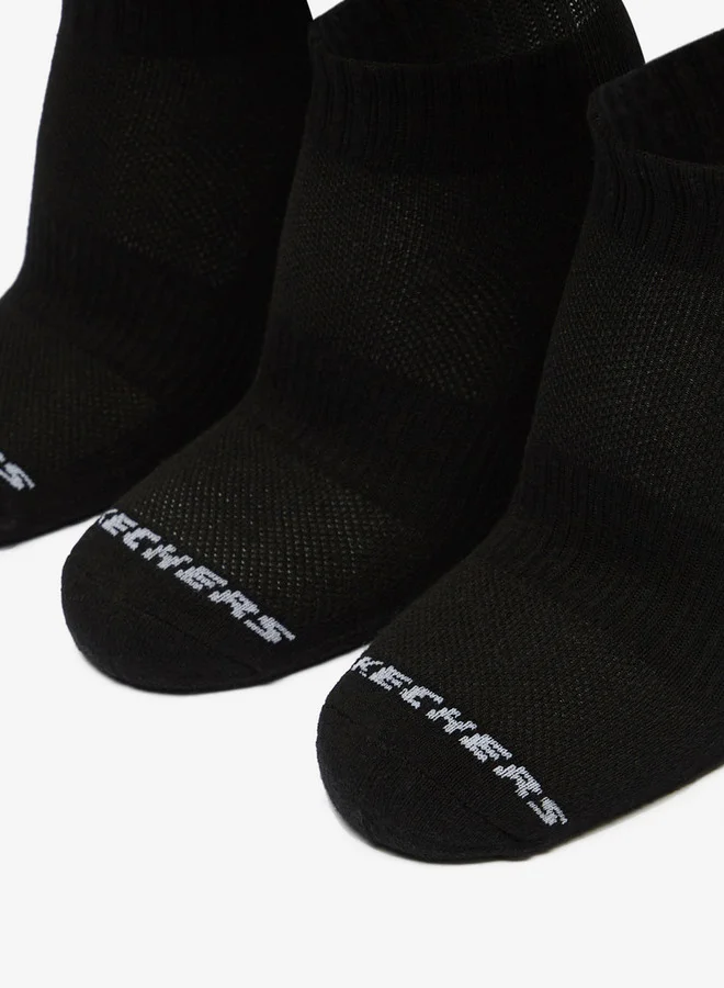 SKECHERS Logo Print Crew Length Sports Socks - Set of 3