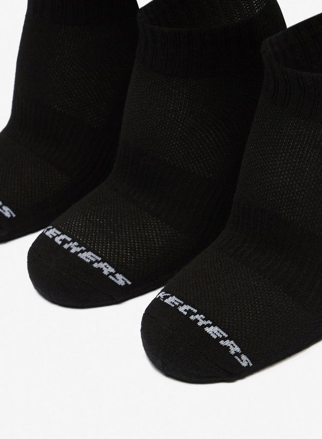 SKECHERS Logo Print Crew Length Sports Socks - Set of 3 - Image 2