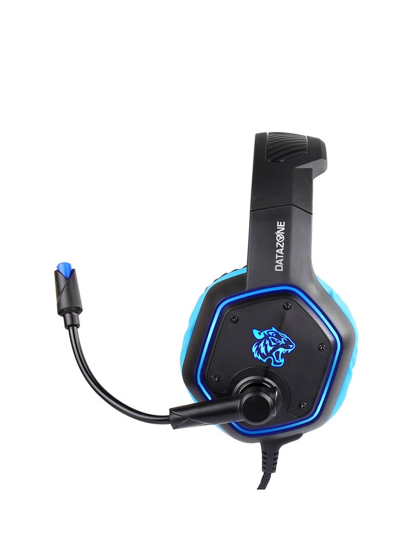 Datazone Wired Gaming Headset in Black and Blue Color – Noise Cancelling and High-Precision Surround Sound – Compatible with PS5, PS4, PC, XBOX - Image 3