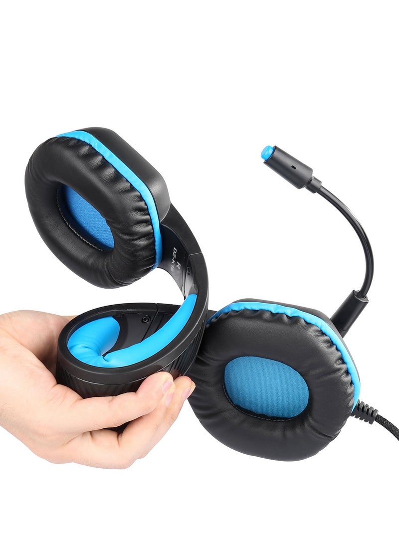 Datazone Wired Gaming Headset in Black and Blue Color – Noise Cancelling and High-Precision Surround Sound – Compatible with PS5, PS4, PC, XBOX - Image 5