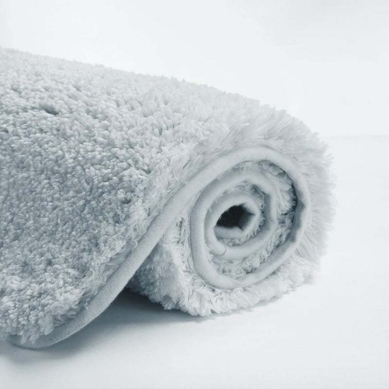 Suchtale Large Bathroom Rug Extra Soft and Absorbent Shaggy Bathroom Mat 24 x 40 Light Blue Machine Washable Microfiber Bath Mat for Bathroom Non Slip Bath Mat Bathroom Floor Mats Rubber Back