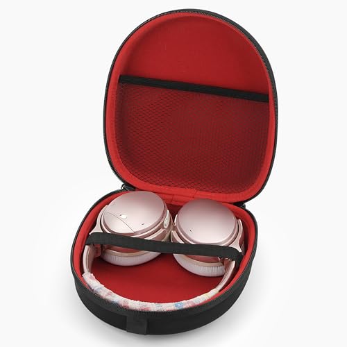 Linkidea Headphones Carrying Case for Bose QuietComfort 35, QC35, QC25, QC15, AE2, SoundLink, SoundTrue/Protective Hard Shell Travel Bag with Storage Space for Cable and Accessories (Black/Red) - Image 2