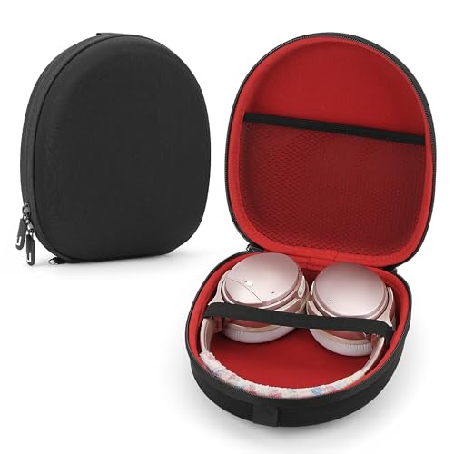 Linkidea Headphones Carrying Case for Bose QuietComfort 35, QC35, QC25, QC15, AE2, SoundLink, SoundTrue/Protective Hard Shell Travel Bag with Storage Space for Cable and Accessories (Black/Red) - Image 1
