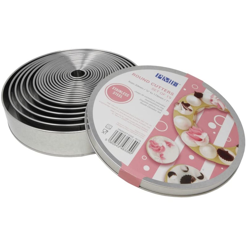 PME Round Stainless Steel CuttersSet of 19 Silver1905 x 1905 x 432 cm