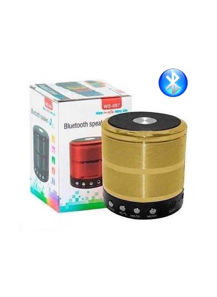Generic Mini Speaker WS-887 Bluetooth Gold  - Image 2