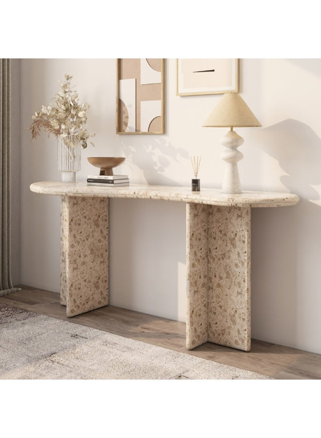 Al Home Elegance Off-White Treventino Marble Consoles By Alhome 160x75 cm - Image 1