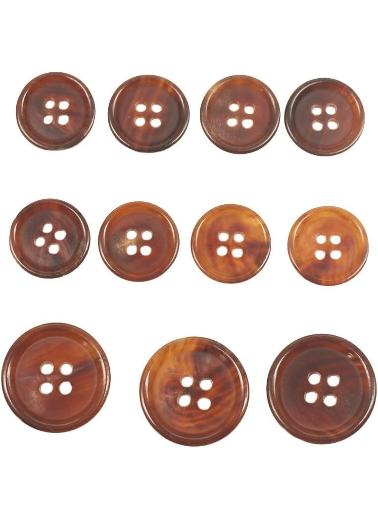 YaHoGa YaHoGa 11 Pieces Light Brown Horn Buttons Set for Blazers Suits Coats 15mm 20mm Real Buffalo Horn Blazer Buttons Suit Buttons for Men Light Brown  - Image 1
