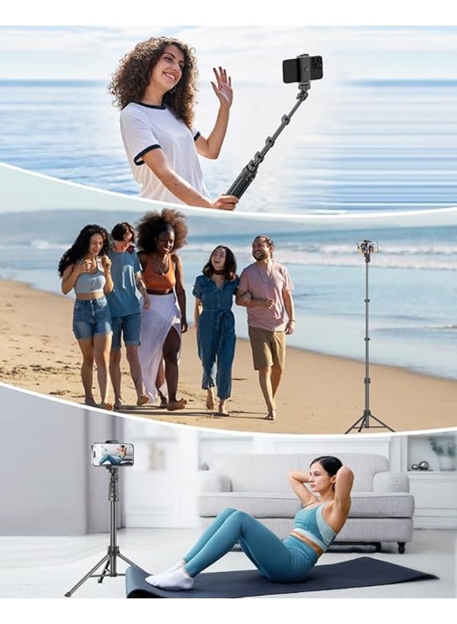 Extra-Long Mobile Phone Tripod Stand (183 cm) - Selfie Stick with Bluetooth Remote Control - Versatile & Easy-to-Use for Live Streaming and Vlogging - Image 3