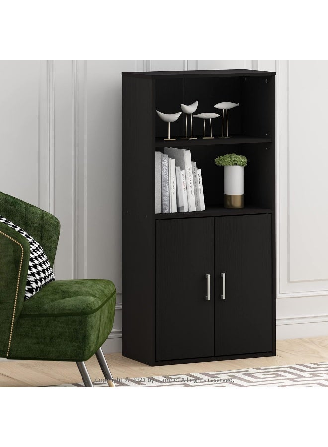 مودرن هوم خزانة تخزين من مودرن هوم بسطحين مفتوحين وبابين – أسود بلوك، تصميم عصري وعملي للمنزل والمكتب - Image 2