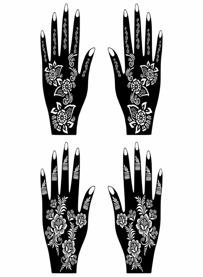 ORDERSHOCK Ready to Stick Mehndi Stencil Combo for Busy Women For Girls & Women Palm And Finger Design Pack Of 2 - Image 2