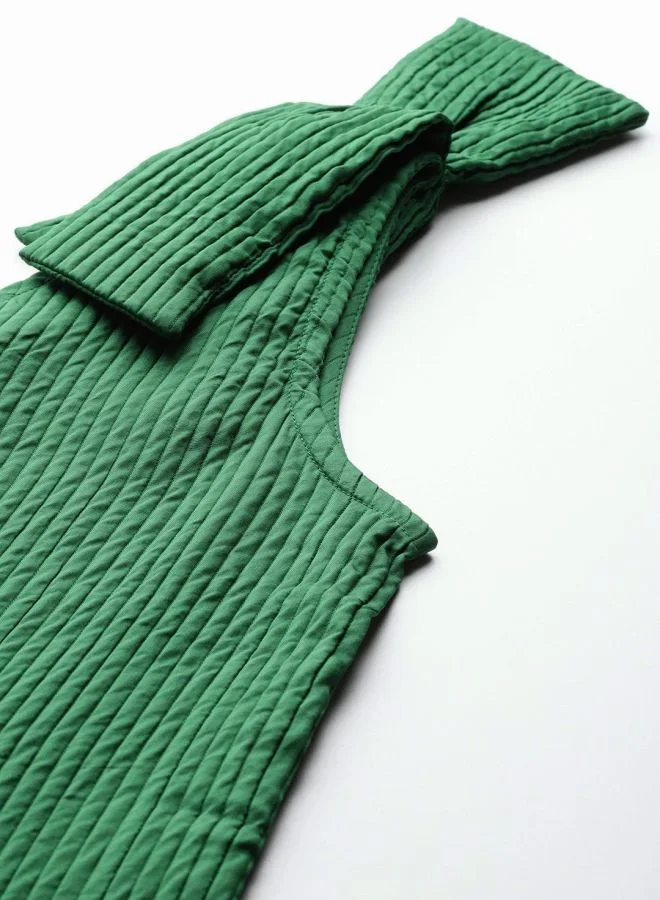 Freehand  Women Fit and Flared Textured V-Neck Sleeveless Shift Dress for Women | Best Price UAE