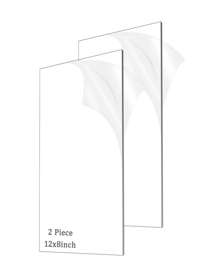 ADTDA 2 Pieces 1/8" Thick (3mm) Acrylic Sheets,Clear Cast Plexiglass 8” x 12” with Protective Paper for Signs DIY Display Projects,Craft,Photo Frames - Image 1