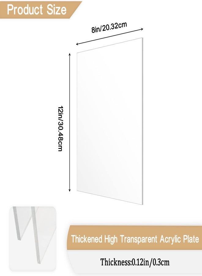 ADTDA 2 Pieces 1/8" Thick (3mm) Acrylic Sheets,Clear Cast Plexiglass 8” x 12” with Protective Paper for Signs DIY Display Projects,Craft,Photo Frames - Image 2