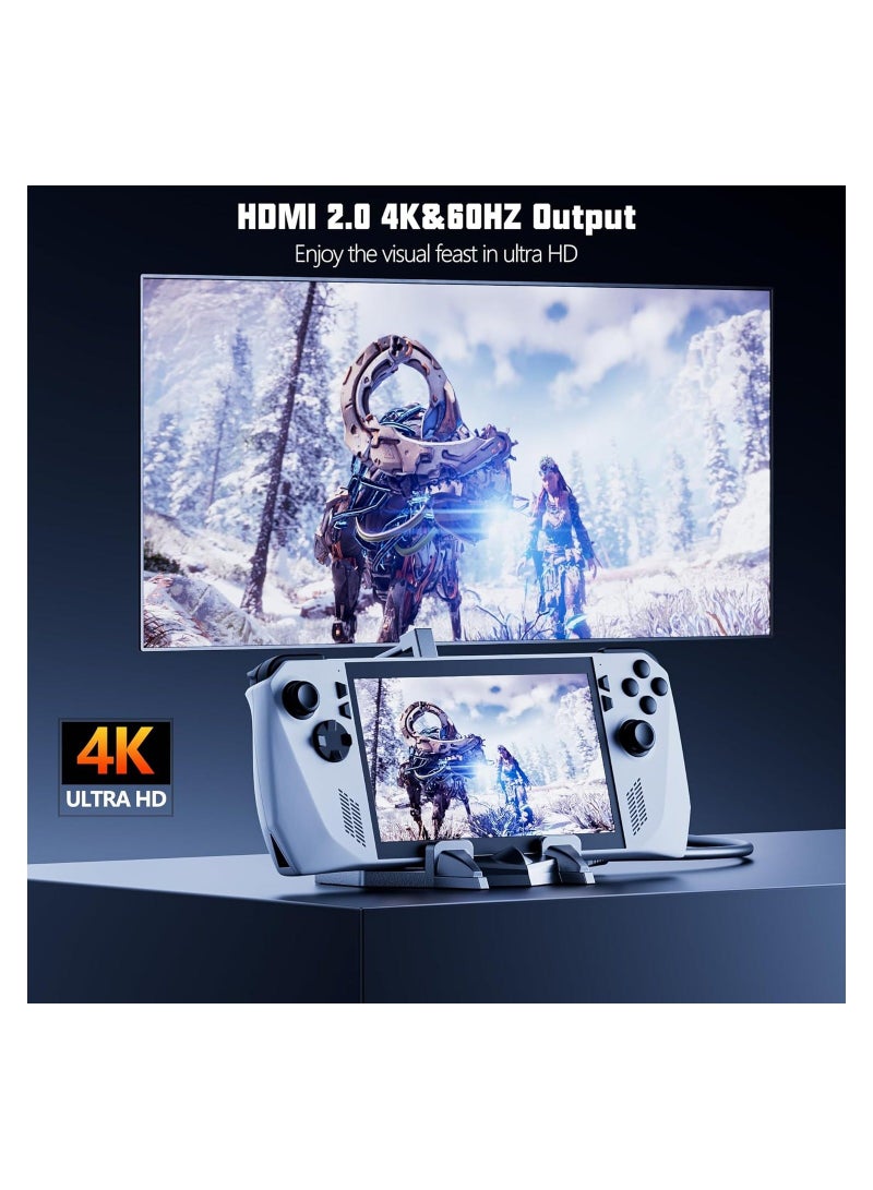 Docking Station for ROG Ally/Steam Deck/Legion Go,6-in-1 Dock with HDMI 2.0 4K@60Hz Gigabit Ethernet 3 USB-A and USB-C 3.0 Charging Compatible with ROG Ally/Steam Deck/Lenovo Legion Go - Image 2