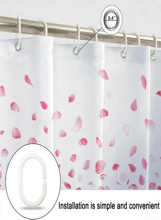 Mocsicka Pink Shower Curtain for Bathroom Romantic Pink Floral Petal Rain Shower Curtain for Pink Bathroom Decor Waterproof Fabric Bath Curtain 72 X 72 Inch - Image 4