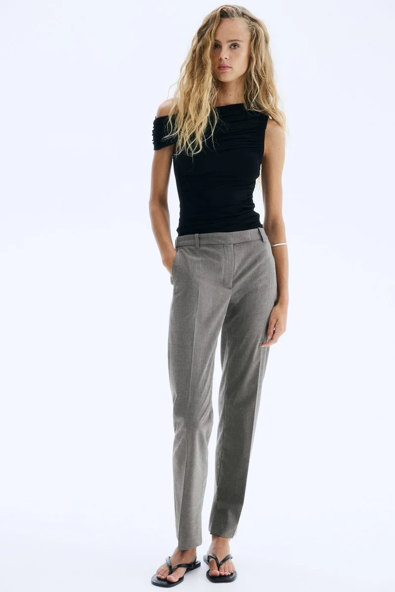 H&M Slim slit-hem trousers