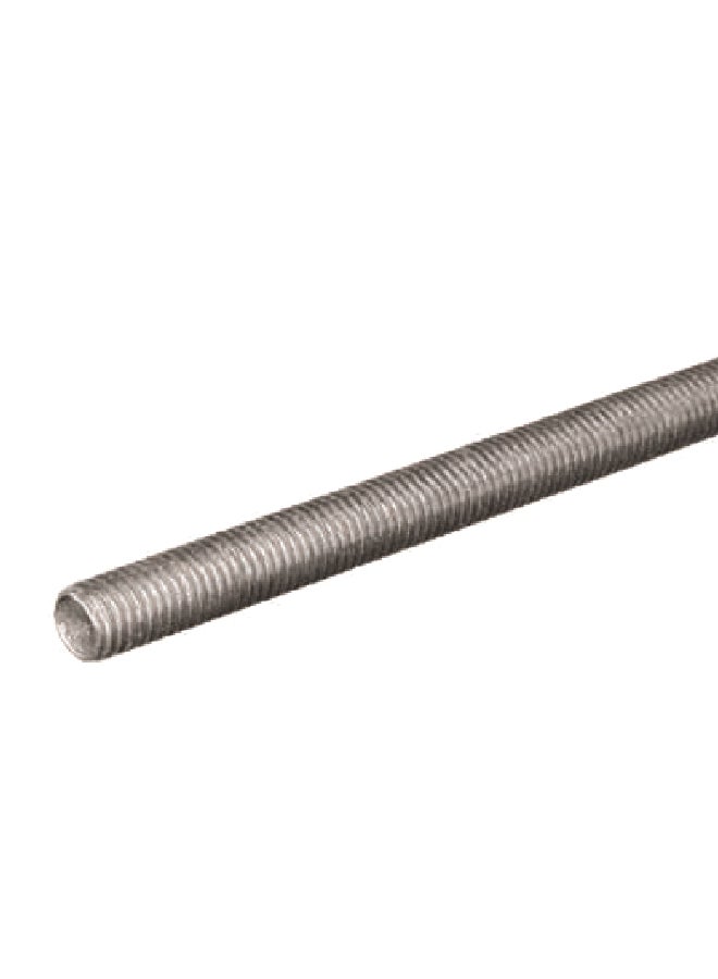 STEELWORKS Durable Zinc Plated Steel Threaded Rod Silver 1/2 x 36 Inch 52109
