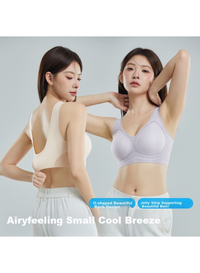 Yangxin Two-piece Set Summer Seamless Push-up Bra Wireless Sports Bra For Small Side Support And Beautiful Back Design Underwear - Image 1