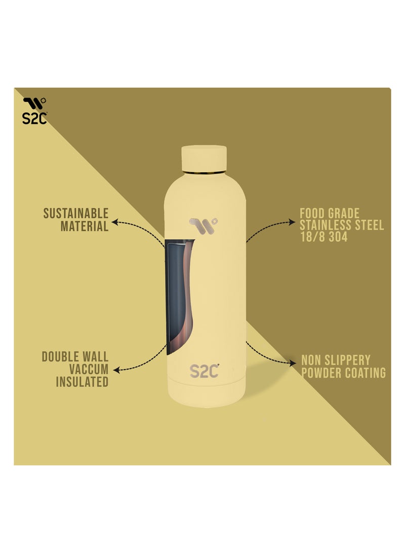 S2C Water Bottle Stainless Steel 750ml - Double Wall insulated Water Bottles for Hot Water Gym Bottle Stainless Steel Water Bottle for Kids School Flask Bottle Hot water bottle - Image 2