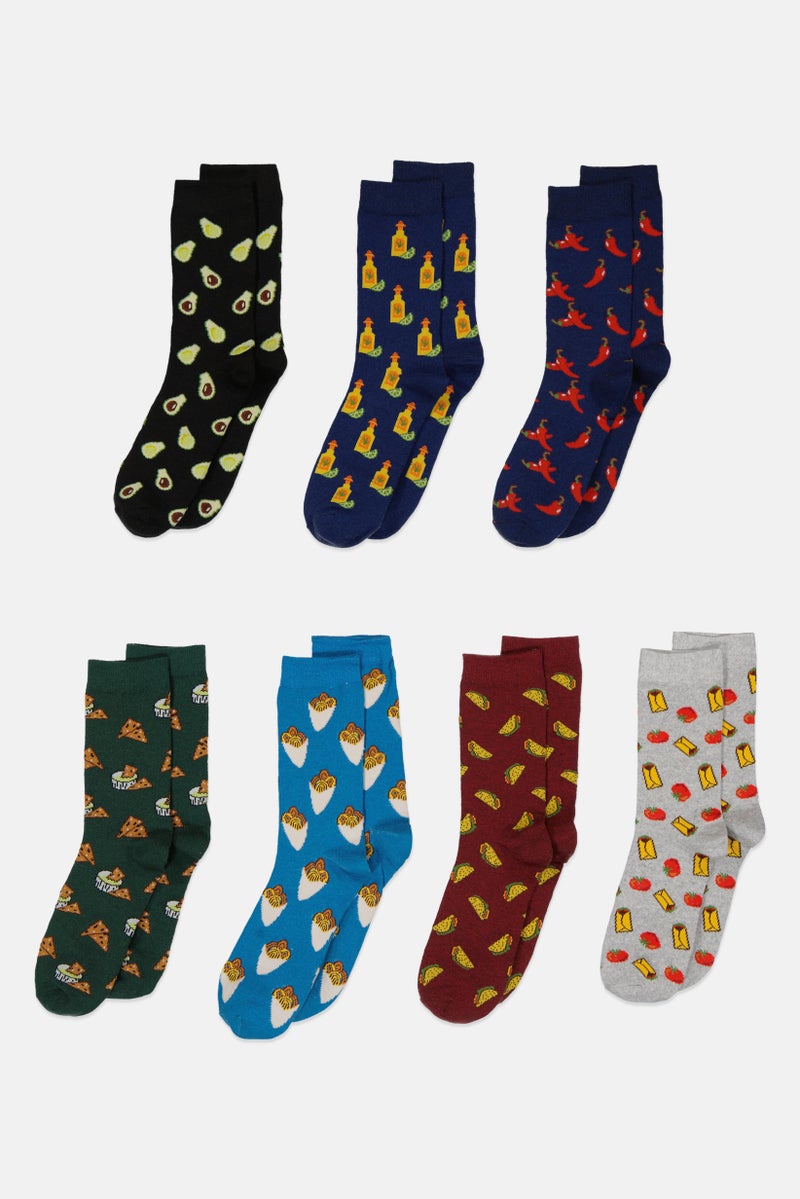 The Orrsum Sock Co Men Seven Days x Orrsum 7 Pairs Pack Graphic Print Crew Socks, Multicolor - Image 4