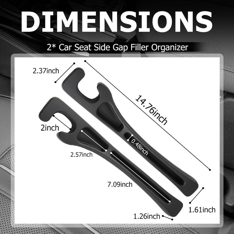 VKQTS 2PCS Car Seat Gap Filler Organizer,2026 Upgraded Car Seat Gap Plug with Storage Slot & Seats Belt Holes as Phone Holder,Universal No Drop Seats Guard for Cars Interior Accessories - Image 2