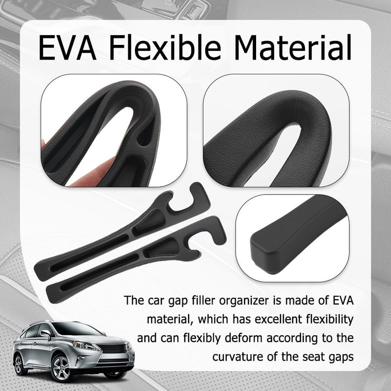 VKQTS 2PCS Car Seat Gap Filler Organizer,2026 Upgraded Car Seat Gap Plug with Storage Slot & Seats Belt Holes as Phone Holder,Universal No Drop Seats Guard for Cars Interior Accessories - Image 4