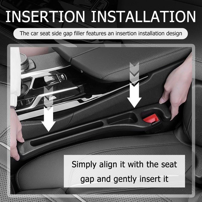 VKQTS 2PCS Car Seat Gap Filler Organizer,2026 Upgraded Car Seat Gap Plug with Storage Slot & Seats Belt Holes as Phone Holder,Universal No Drop Seats Guard for Cars Interior Accessories - Image 3