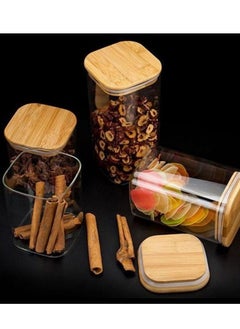 1Chase Square Food Storage Jar With Airtight Bamboo Lid 74 Oz, 37 Oz, 30 Oz (Set of 5)  - Image 5